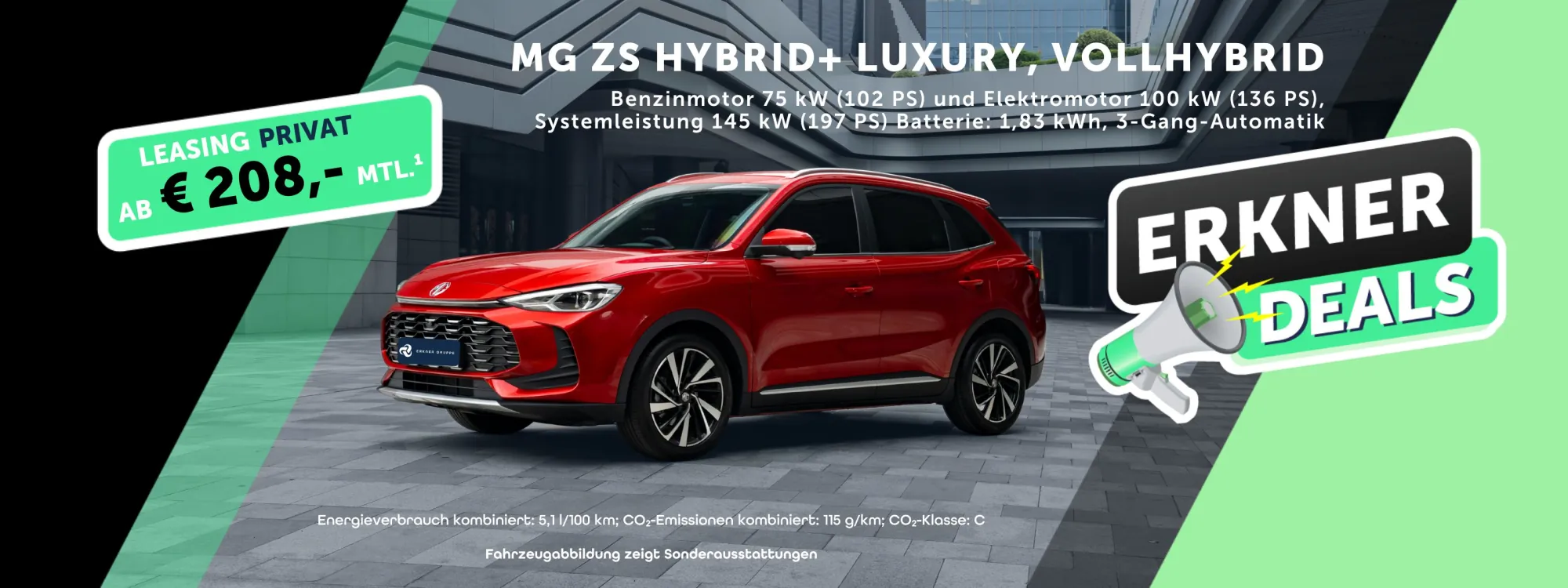 MG ZS Hybrid+ Luxury Privat Leasing
