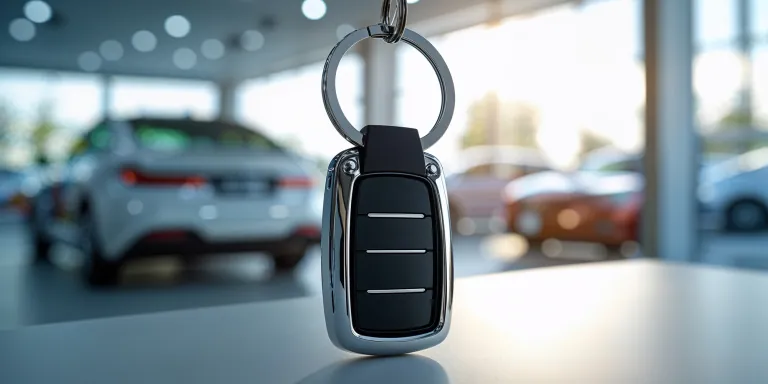 Zwei Personen, ein Mann und eine Frau beim sichten und unterzeichnen von Unterlagen für einen Fahrzeugankauf.